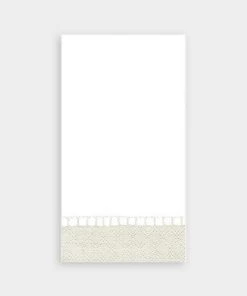 Caspari Linen Border Paper Guest Towel Napkins In Natural