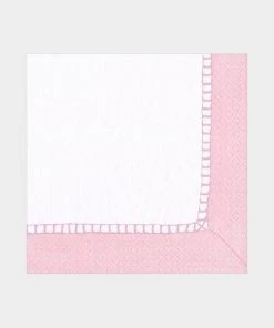 Caspari Home & Beauty Linen Border Paper Luncheon Napkins In Petal Pink