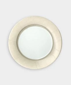 Caspari Linen Border Paper Salad & Dessert Plates In Natural - 8 Per Package Just In