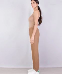 Enza Costa Just In Linen Lounge Pant In Brown