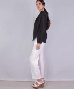 Enza Costa Just In Linen Lounge Pant In White