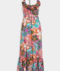 ZIMMERMANN Featured Designers Lola Frill Picnic Dress In Purple Floral