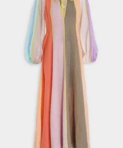 ZIMMERMANN Lola Panelled Midi Dress In Spliced Just In
