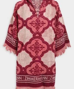 ZIMMERMANN Lola Terry Towel Dress In Coral/Purple