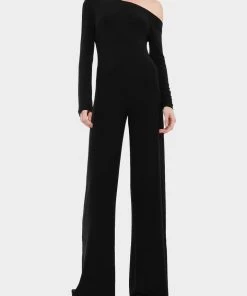 NORMA KAMALI Just In Long Sleeve Drop Shoulder Jumpsuit In Black