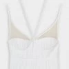 Jonathan Simkhai Lottie Plisse Poplin Bustier Crop Top In White Just In