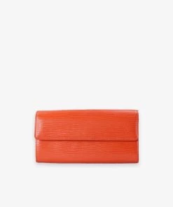 Olivia Vintage Louis Vuitton Orange Large Wallet In Epi Leather