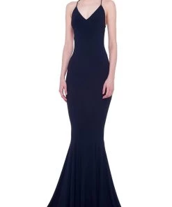 NORMA KAMALI Just In Low Back Slip Fishtail Gown In Black