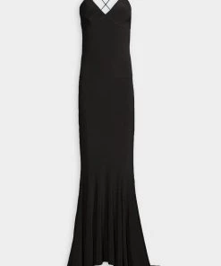 NORMA KAMALI Just In Low Back Slip Fishtail Gown In Black