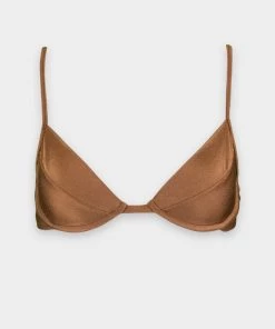 Lenny Niemeyer Just In Low Cut Underwire Top In Rust