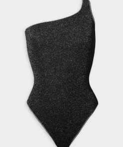 OSEREE Just In Lumiere Asymmetrical Maillot In Black