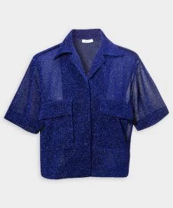OSEREE Lumiere Bowling Shirt Pockets In Blue Just In