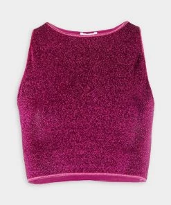 OSEREE Lumiere Crop Top In Dark Fucsia Just In