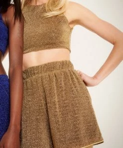 OSEREE Lumiere Crop Top In Sand Just In
