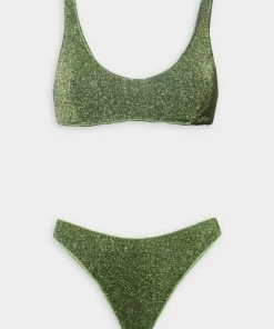 OSEREE Lumiere Sporty Bra Bikini Set In Green