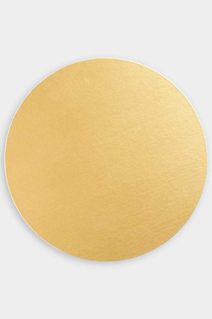 Caspari Just In Luster Round Felt-Backed Placemat In Gold 1 Caspari Just In Luster Round Felt-Backed Placemat In Gold