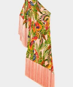 FARM Rio Macaw Leaves One Shoulder Midi Dress Just In