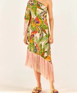 FARM Rio Macaw Leaves One Shoulder Midi Dress Just In