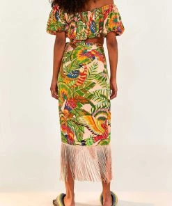FARM Rio Macaw Leaves Wrap Skirt Just In