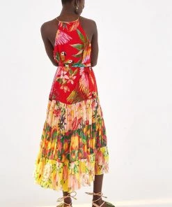 FARM Rio Macaw Mix Sleeveless Midi Dress Multi