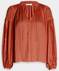 Ulla Johnson Just In Maeve Blouse In Clay