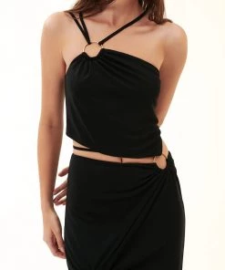 NICHOLAS Mai Crop Top In Black