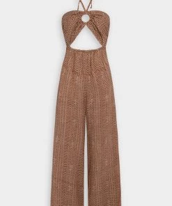 FAITHFULL THE BRAND Just In Malaika Jumpsuit In Vadella Print Cocoa