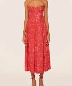 Agua By Agua Bendita Just In Mambo Ipanema Escarlata Midi Dress