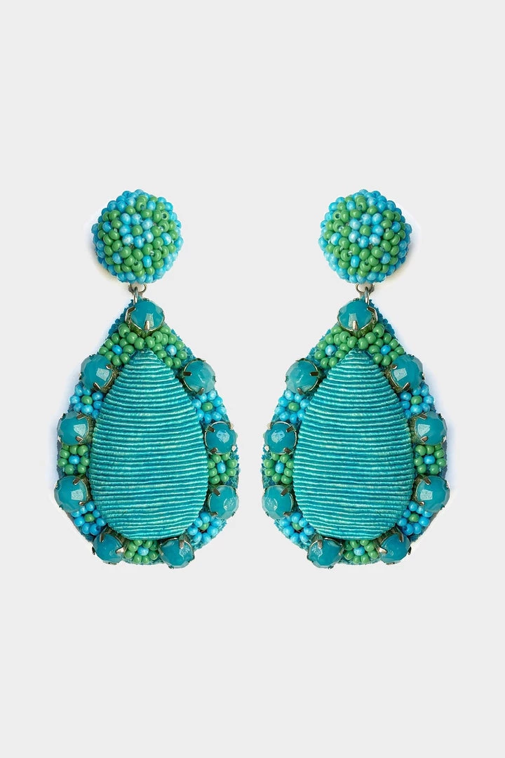 Suzanna Dai Bags & Accessories Marguerite Teardrop Earrings In Bright Turquoise Green 1 Suzanna Dai Bags & Accessories Marguerite Teardrop Earrings In Bright Turquoise Green