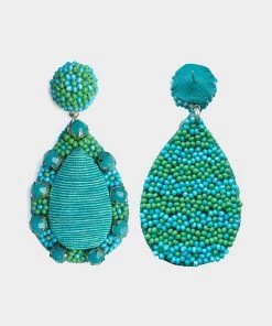 Suzanna Dai Bags & Accessories Marguerite Teardrop Earrings In Bright Turquoise Green