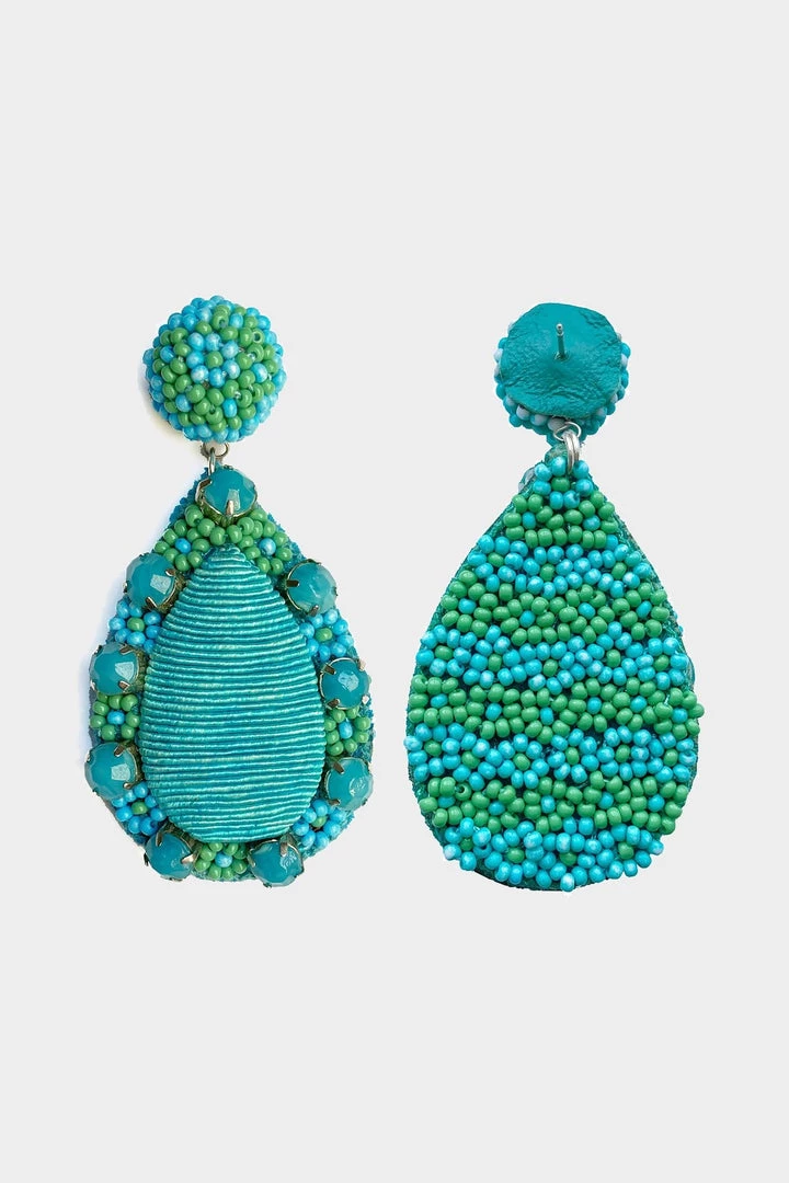 Suzanna Dai Bags & Accessories Marguerite Teardrop Earrings In Bright Turquoise Green 2 Suzanna Dai Bags & Accessories Marguerite Teardrop Earrings In Bright Turquoise Green