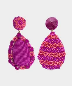 Suzanna Dai Marguerite Teardrop Earrings In Fuchsia Salmon Bags & Accessories