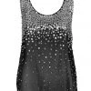 Retrofete Marissa Tank In Black And Silver