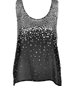 Retrofete Marissa Tank In Black And Silver