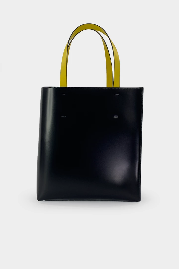 MARNI Just In Black Museo Leather Bag With Pocket 3 MARNI Just In Black Museo Leather Bag With Pocket