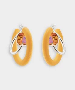Mounser Marshmallow Hoop Large Earrings In Grapefruit Bags & Accessories