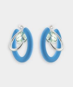 Mounser Marshmallow Hoop Large Earrings In Ocean