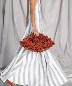 Studio Amelia Featured Designers Maxi Fishnet Bag In Terracotta