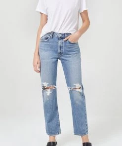 AGOLDE Mia Mid Rise Straight In Rule Just In