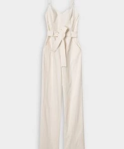 A.L.C. Just In Mila Linen Jumpsuit In Glace