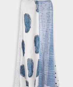 Alix Of Bohemia Milli Panel Skirt In Blue/White