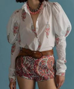 Alix Of Bohemia Millie Pasteque Blouse In White/Multi