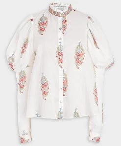 Alix Of Bohemia Millie Pasteque Blouse In White/Multi