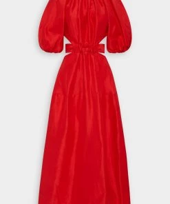 Aje. Mimosa Cut-Out Midi Dress In Scarlet Red