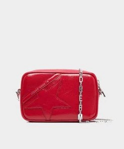Golden Goose Mini Star Bag Naplack Leather Bag In Ruby Red