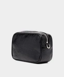 Golden Goose Mini Star Bag Wrinkled Calf Leather Bag In Black