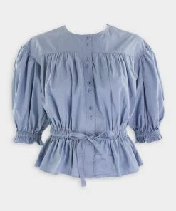 Ulla Johnson Minnie Blouse In Shore Just In