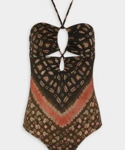 Ulla Johnson Minorca Maillot One-Piece Swimsuit In Jasper