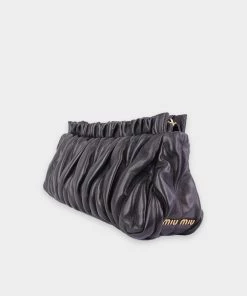 Olivia Vintage Miu Miu Black Leather Large Clutch