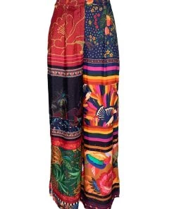FARM Rio Mix Scarves Wide Pants In Multi Featured Designers